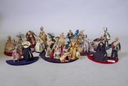 A collection of doll figures in theatrical and ballet costumes, 12cm high