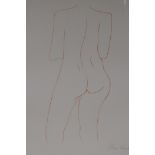 Study of a female figure, lithograph print, signed Ben Shahn, 28 x 38cms