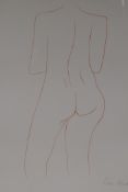 Study of a female figure, lithograph print, signed Ben Shahn, 28 x 38cms