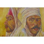 Portrait of two moors, signed C. Vandewurst?, oil on canvas, 40 x 30cms