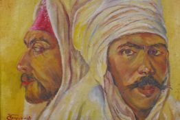 Portrait of two moors, signed C. Vandewurst?, oil on canvas, 40 x 30cms