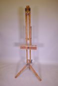 A Windsor and Newton folding artist's easel, 194cm high