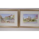 Christine Scott, a pair of limited edition colour prints of Claygate Holy Trinity Church and the