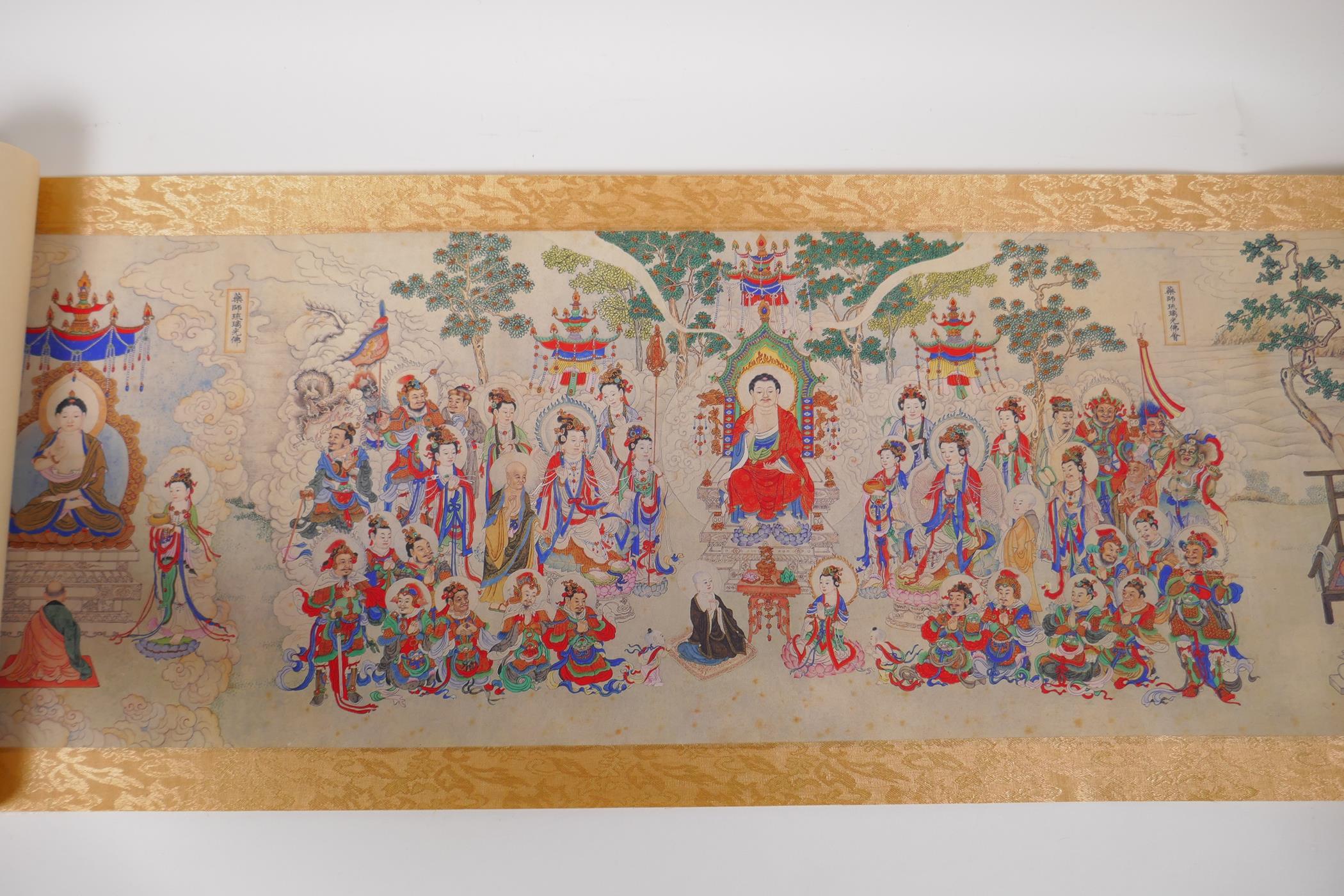 An extensive Chinese printed scroll depicting Buddhist deities, 29cm - Image 18 of 24