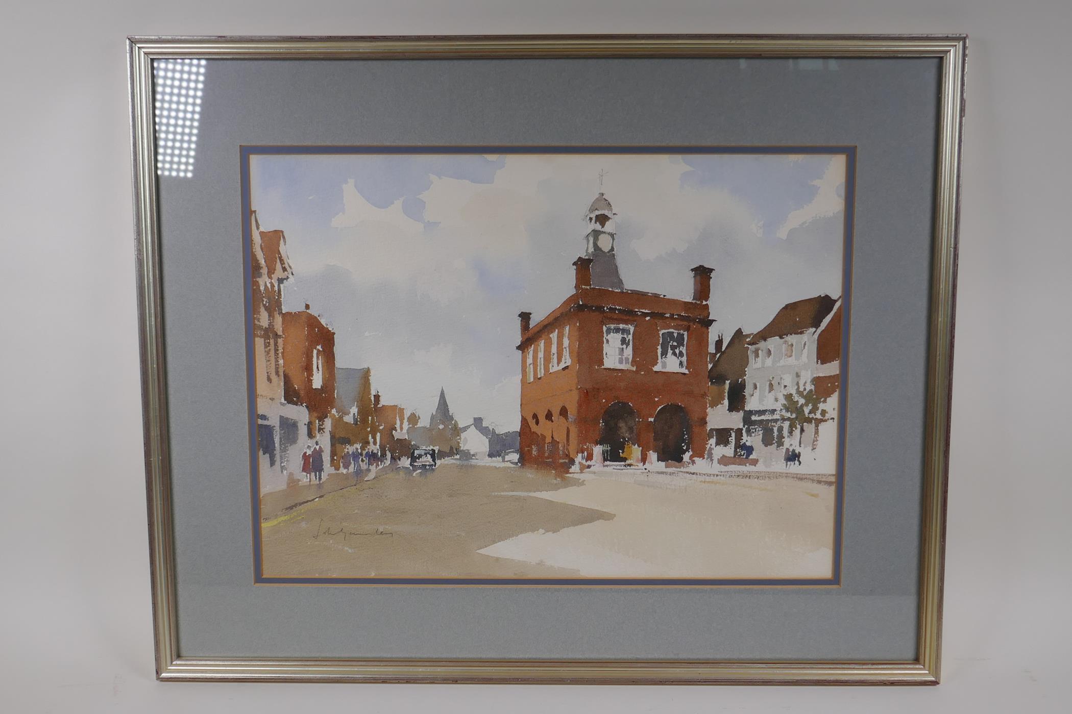 John Yardley, (British, b.1933), Reigate town, signed in pencil, watercolour, 47 x 35cms - Image 3 of 5