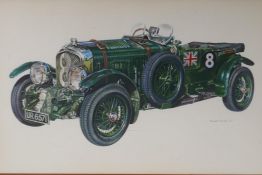 Fred Clarke, (19)77, a 1930s Bentley Blower, watercolour, 48 x 30cms