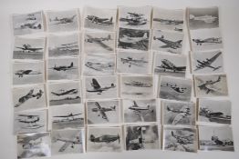 Cigarette cards, Ardath Tobacco Co Ltd, Real photographs of modern aircraft, set of 36