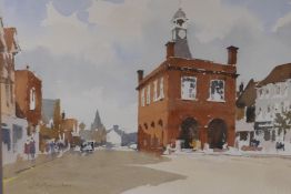John Yardley, (British, b.1933), Reigate town, signed in pencil, watercolour, 47 x 35cms