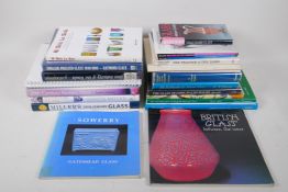 A assortment of reference books on glass collecting,  including a signed copy of English Pressed