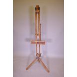 A Windsor and Newton folding artist's easel, 194cm high