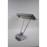 A French Art Deco desk lamp by Eileen Gray for Jumo Model No 71, circa 1950, 45cm wide
