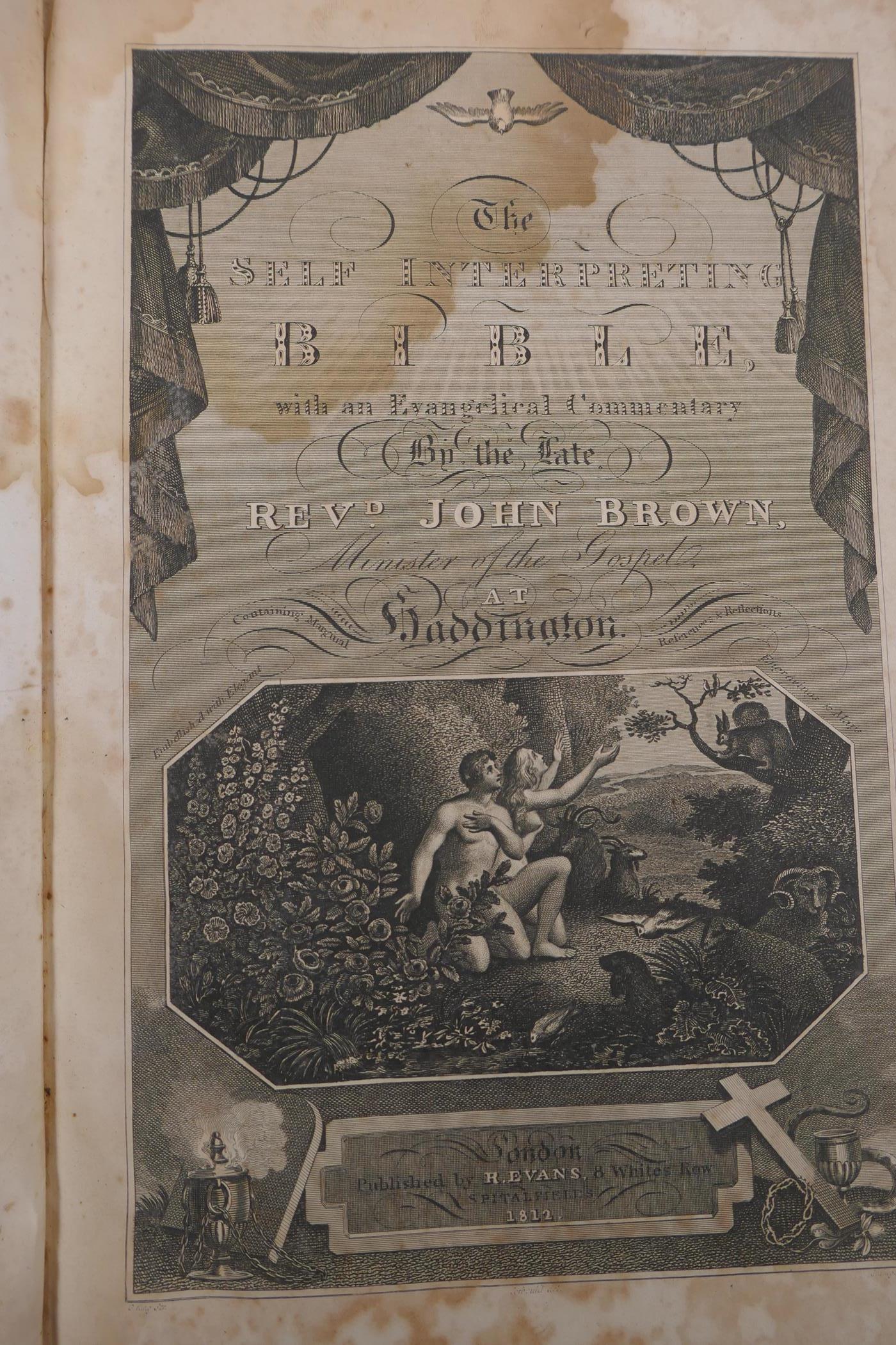 A mid C19th volume, The Works of John Bunyan, with full colour illustrations, leather bound with - Image 3 of 5