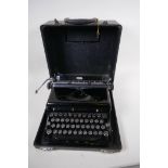 A vintage Royal portable typewriter in fitted case, 31cm wide