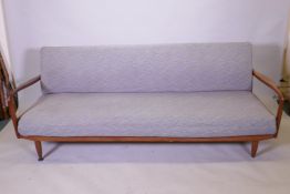 A 1960s Greaves and Thomas teak sofa bed, 200cm wide