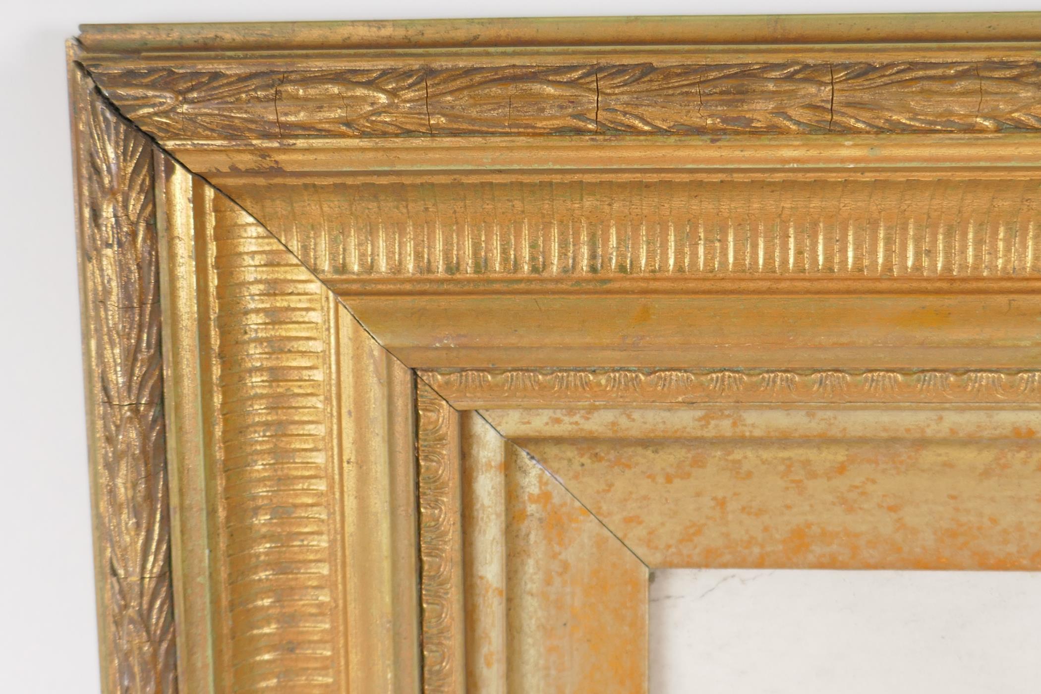 A good Victorian giltwood and composition frame, aperture 41 x 51cms - Image 3 of 3