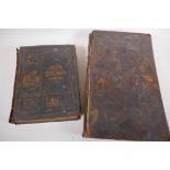 A mid C19th volume, The Works of John Bunyan, with full colour illustrations, leather bound with