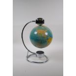 A magnetic levitating terrestrial globe, lacks power lead, 38cm high