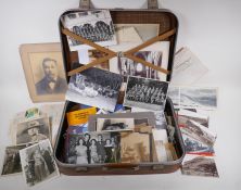 A quantity of C19th and early C20th black and white photographs, postcards and documents of socio-