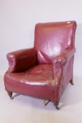 An antique leather armchair