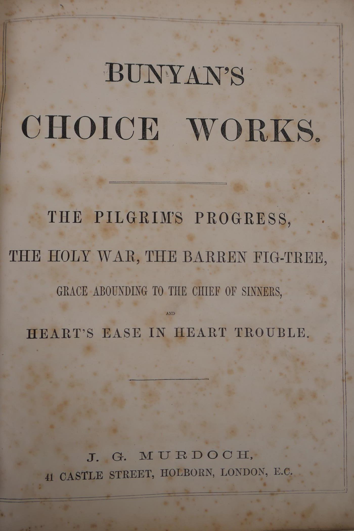 A mid C19th volume, The Works of John Bunyan, with full colour illustrations, leather bound with - Image 5 of 5