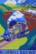 Matthew J. Cousins, 2012, Bluebell Railway poster with the Fenchurch and LBSC Coach, gouche, 30cm