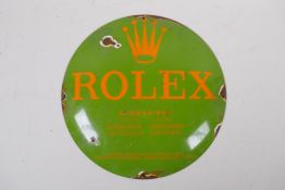 A vintage enamel Rolex submariner sign, 30cm diameter