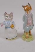 Two Beswick Beatrix Potter figurines, Tabitha Twitchit and Foxy Whiskered Gentleman, largest 15cm