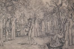 Attributed to Harold Hope Read, Speaker's Corner, Hyde Park, charcoal on paper, 34 x 27cms