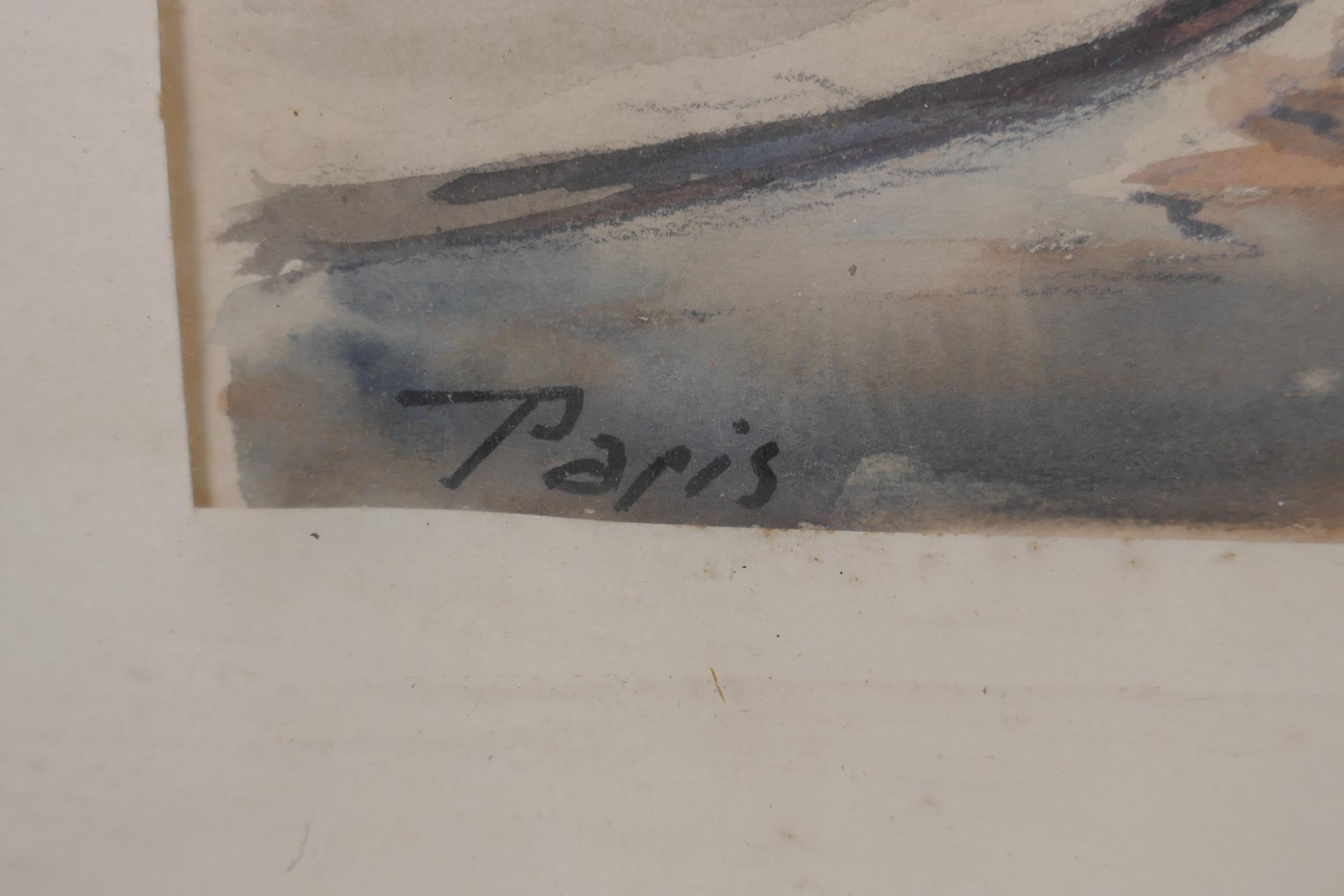 Fernand Guignier, Paris, watercolour, signed and dated 1959, 23cm x 34cm - Image 5 of 5