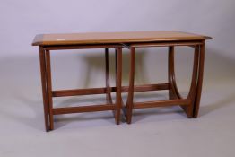 A 1970s G-Plan Fresco teak nest of three occasional tables, designed by Victor B. Wilkins largest