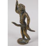 A brass talisman figure of the Greek god Priapus, 11cm high