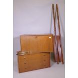 A mid century Danish teak Royal System modular wall furniture by Poul Cadovius, comprising of a
