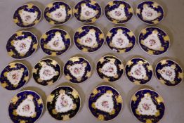 A C19th Staffordshire part dinner service, decorated with hand painted floral sprays and gilt