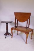 Early C19th Anglo-Indian rosewood tilt top occasional table with shaped pie-crust top, raised on a