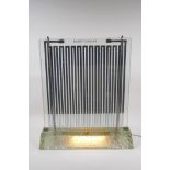 A vintage Art Deco illuminated glass heater designed by Rene-Andre Coulon, for Saint Gobain, 42cm
