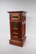 A walnut table top post box with brass mounts, 50cm x 23cm x 23cm