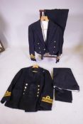 A Royal Navy officer's uniform and mess uniform