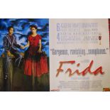 A quantity of film quad posters including Frida, The Kite Runner, Birth, Cellular, The Inbetweeners,