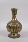 An Indo-Persian bronze hookah base, 19cm high