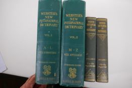 Four volumes Webster's New International Dictionary 1927 (2 volumes) and the Modern Encyclopedia