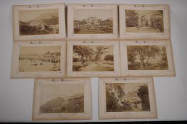 Eight C19th photographs of Southern France including Monaco, Nice and Menton, 18cm x 12cm