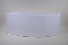 A Swiss Lucy-Keramik white glazed pottery trough, signed and dated 87, 73cm long x 31cm high, AF