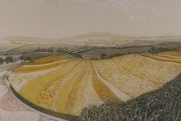 Robert Barnes, Dorset landscape, limited edition etching, 70/100, pencil signed, 47cm x 38cm