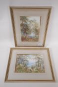 W. Duncan, landscape with fir trees, watercolour, signed, and another similar by the same hand,