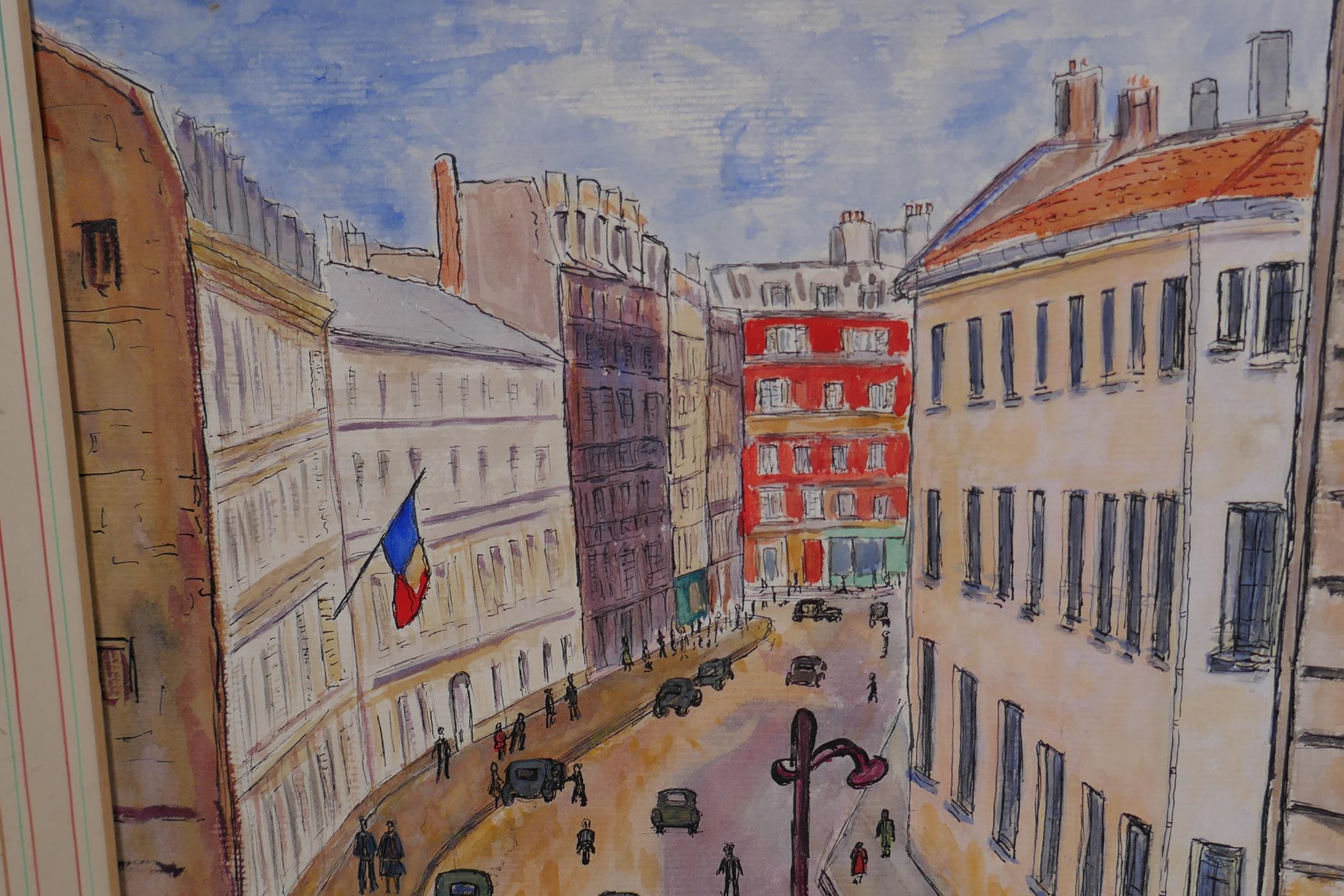 A folder of watercolour paintings of street scenesÿ - Image 6 of 6