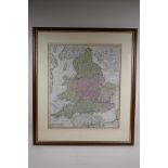 An early C18th hand coloured map of Great Britain, after Nicolaes Visscher, Magnae Britannae, pars