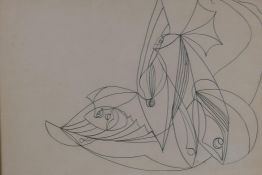 Francoise M. Clarke, Fish Drawing No 1, signed and dated 1962, pencil on paper, 27cm x 37cm