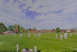 John Harvey, village cricket, limited edition print, 125/400, pencil signed, 50cm x 37cm
