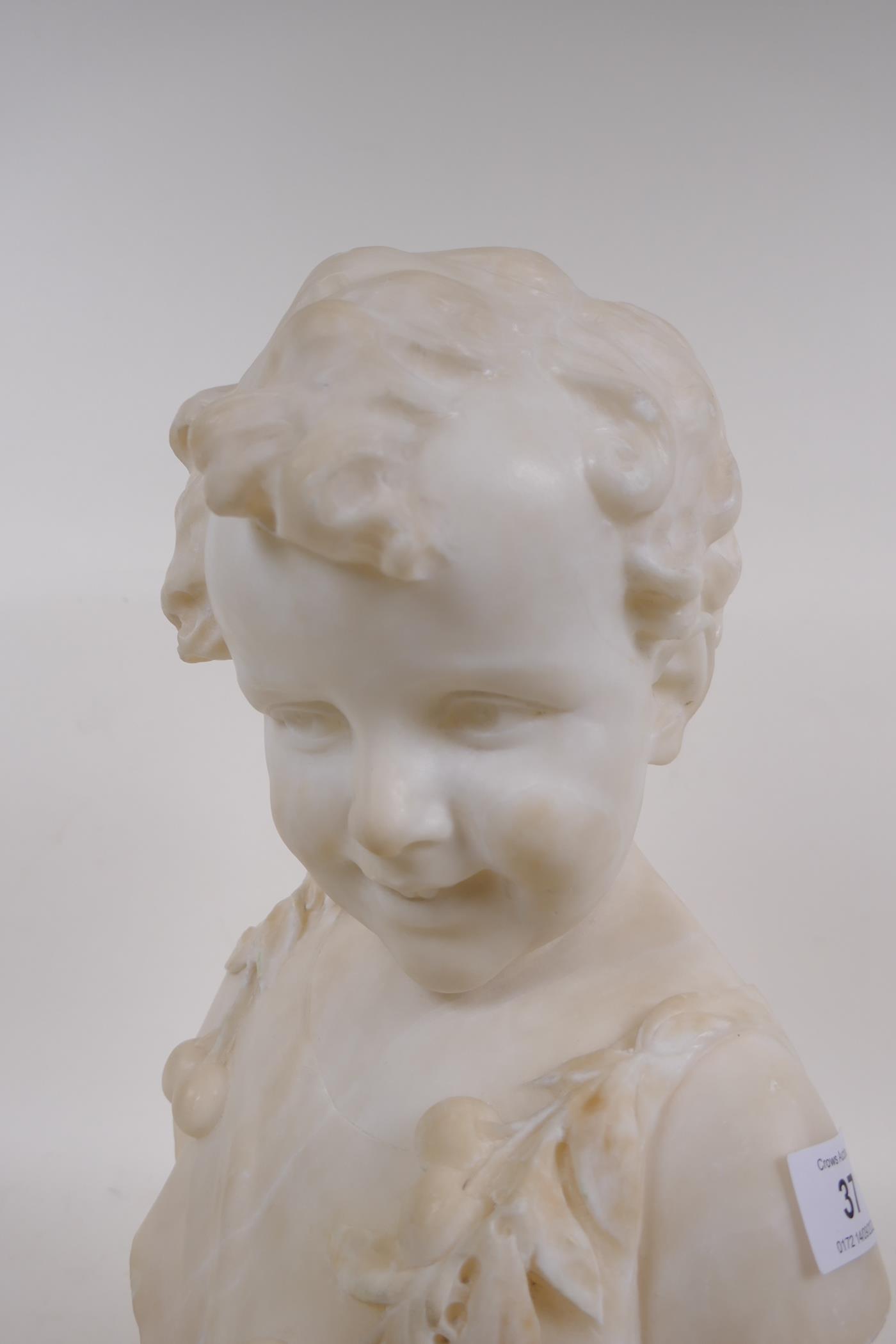 A. del Perugia, marble bust of a young boy, mounted on a marble socle, 38cm high - Image 3 of 4