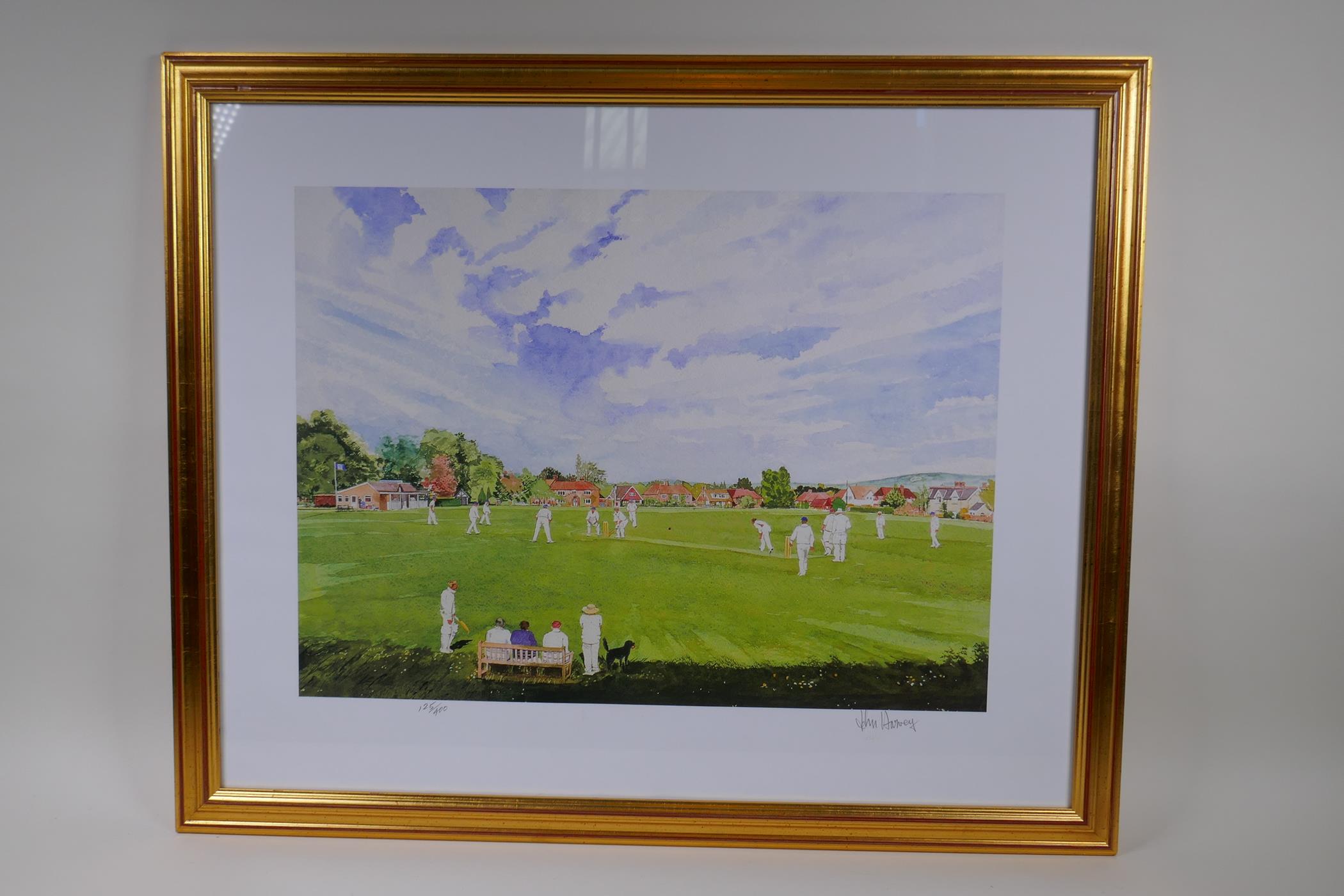 John Harvey, village cricket, limited edition print, 125/400, pencil signed, 50cm x 37cm - Image 5 of 5